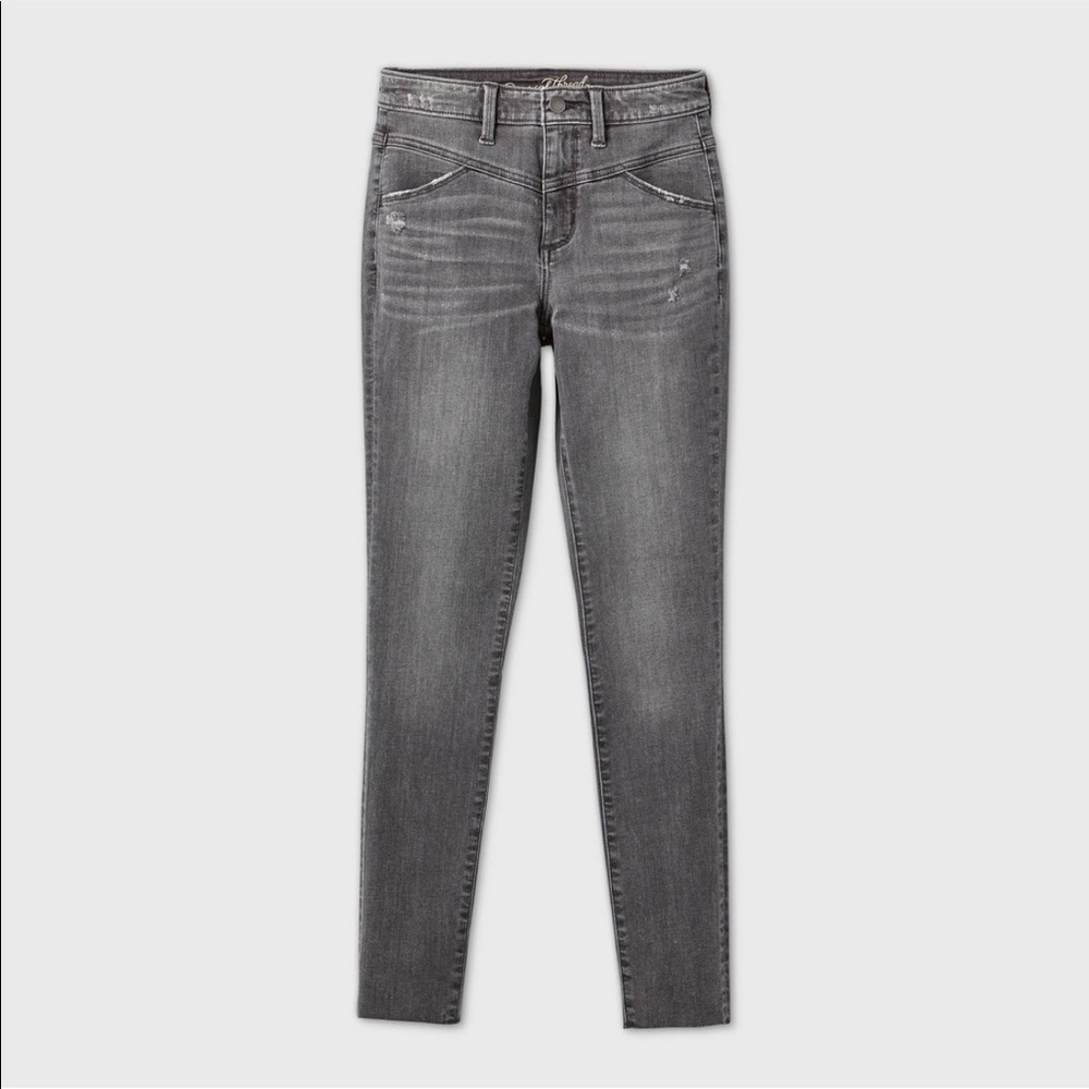 High-rise Gray Jeans  91% Cotton